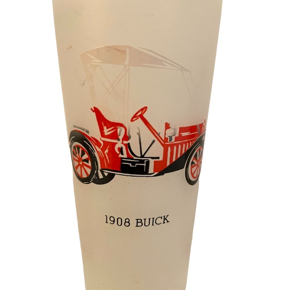 Vintage Tumblers Anchor Hocking "Antique Autos" Frosted Ice Tea Glass Set Of 4 - Picture 4 of 8